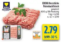 diska EDEKA Herzstücke Putenhackfleisch gewürzt Angebot