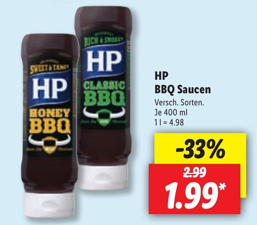 HP BBQ Saucen 400ml Angebot bei Lidl