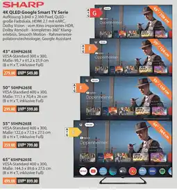 V Markt SHARP 4K QLED Google Smart TV Serie Angebot