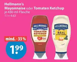 V Markt Hellmann's Mayonnaise oder Tomaten Ketchup Angebot
