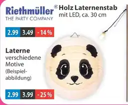 V Markt Riethmüller Holz Laternenstab mit LED Angebot