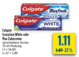 diska Colgate Sensation White oder Max Zahncreme Angebot