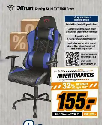 Expert Bening Trust Gaming-stuhl Gxt 707r Resto Angebot