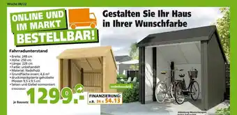 Globus Baumarkt Fahrradunterstand Angebot