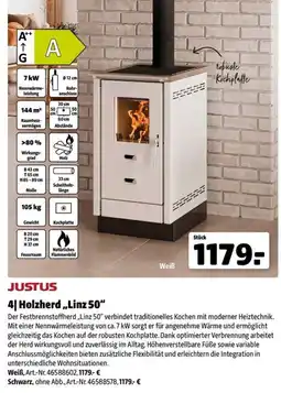 Leitermann Baumarkt JUSTUS Holzherd ,,Linz 50" Angebot