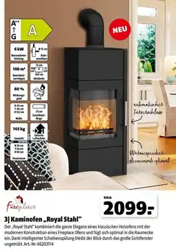 Leitermann Baumarkt Kaminofen „Royal Stahl“ Angebot