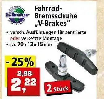 Thomas Philipps Filmer Fahrrad-bremsschuhe „v-brakes” Angebot