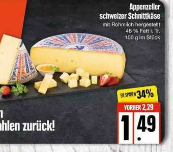 Edeka Appenzeller Schweizer Schnittkäse Angebot