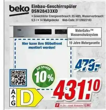 Expert Klein Beko Einbau Geschirrspüler Angebot