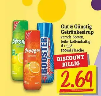 NP Discount Gut & Günstig Getränkesirup Angebot