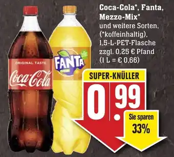 Edeka Neukauf Coca Cola, Fanta, Mezzo-Mix 1.5L Angebot