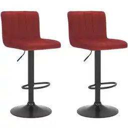 Netto Marken-Discount CLP 2er Set Barhocker Jamie Samt - Farbe: rot Angebot
