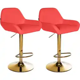 Netto Marken-Discount CLP 2er Set Barhocker Braga Gold Kunstleder - Farbe: rot Angebot