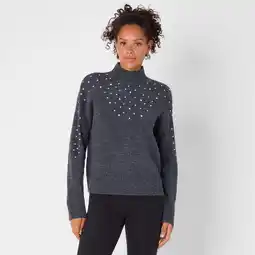 NKD Damen-Pullover mit Stehkragen und Glitzersteinchen Angebot