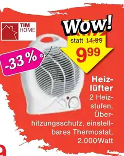 Wiglo Wunderland TIM HOME Heizlüfter Angebot