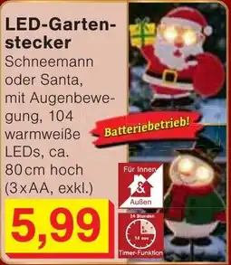 Wiglo Wunderland LED-Gartenstecker Schneemann oder Santa Angebot