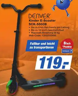 K+B Expert DENVER Kinder E-Scooter SCK-5500B Angebot