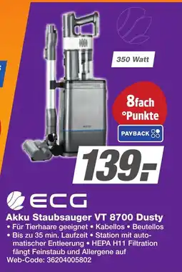 K+B Expert Akku Staubsauger VT 8700 Dusty ECG Angebot