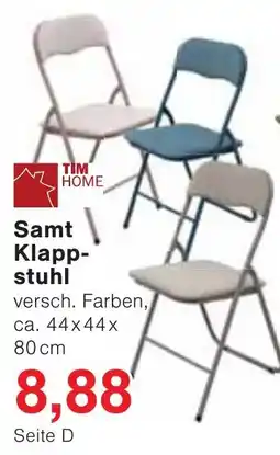 Wiglo Wunderland TIM HOME Samt Klappstuhl Angebot