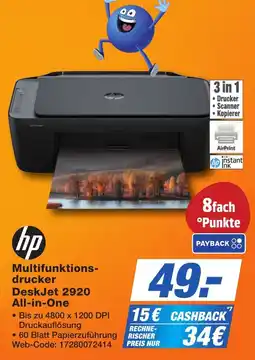 K+B Expert hp Multifunktionsdrucker DeskJet 2920 All-in-One Angebot