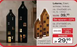 Möbel Inhofer Laterne, Eisen, schwarz, Indoor Angebot