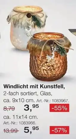 Möbel Inhofer Windlicht mit Kunstfell Angebot