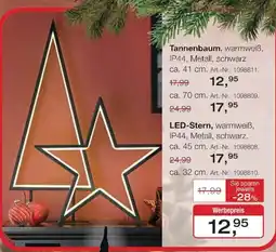 Möbel Inhofer LED-Stern, warmweiß, IP44, Metall, schwarz Angebot