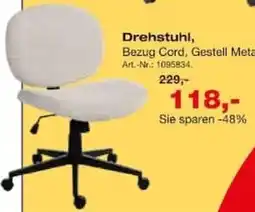 Möbel Inhofer Drehstuhl, Bezug Cord, Gestell Metall Angebot