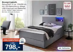 Möbel Inhofer Boxspringbett, Bezug Stoff Angebot