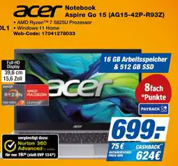 Expert Bening acer Notebook Aspire Go 15 (AG15-42P-R93Z) Angebot