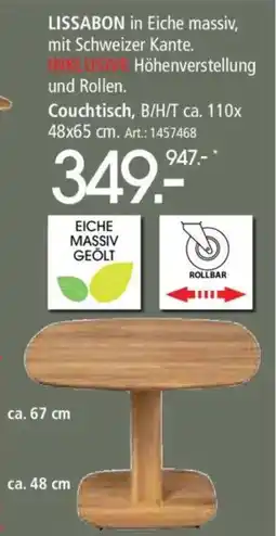 Zurbrüggen Linea Natura Couchtisch Angebot