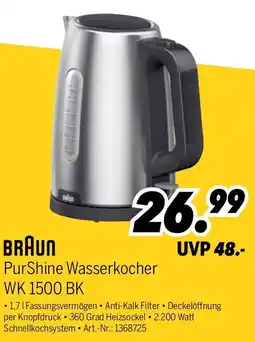 MEDIMAX BRAUN PurShine Wasserkocher Angebot