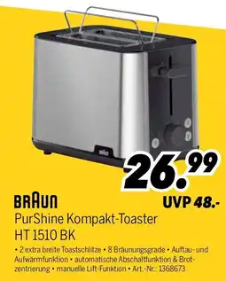 MEDIMAX BRAUN PurShine Kompakt-Toaster HT 1510 BK Angebot
