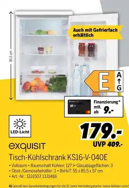 MEDIMAX exquisit Tisch-Kühlschrank KS16-V-040E Angebot