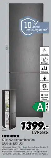 MEDIMAX LIEBHERR Kühl-/Gefrierkombination CBNbda 572i-22 Angebot