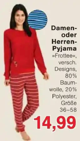 Jawoll Damen- oder Herren-Pyjama »Frottee« Angebot