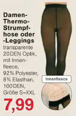 Jawoll Damen-Thermo-Strumpfhose oder -Leggings Angebot