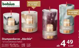 Selgros Bolsius Stumpenkerze ,,Marble" Angebot