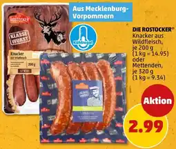 PENNY DIE ROSTOCKER* Knacker aus Wildfleisch Angebot