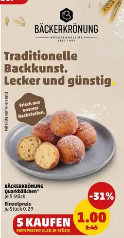 PENNY BÄCKERKRÖNUNG Quarkbällchen Angebot