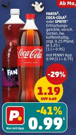 PENNY FANTA, COCA-COLA oder SPRITE Erfrischungsgetränk Angebot