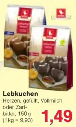 Jawoll Lebkuchen Herzen, gefüllt, Vollmilch oder Zartbitter Angebot