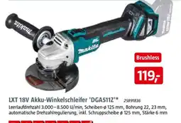 Bauhaus Makita LXT 18V Akku-Winkelschleifer 'DGA511Z' Angebot