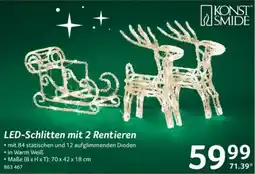 Selgros LED-Schlitten mit 2 Rentieren Angebot