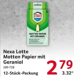 Selgros Nexa Lotte Motten Papier mit Geraniol Angebot