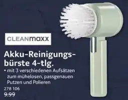 Selgros Cleanmaxx Akku-Reinigungsbürste 4-tlg. Angebot