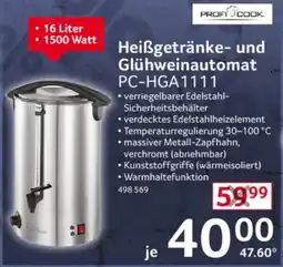 Selgros PROFI COOK Heißgetränke- und Glühweinautomat PC-HGA1111 Angebot