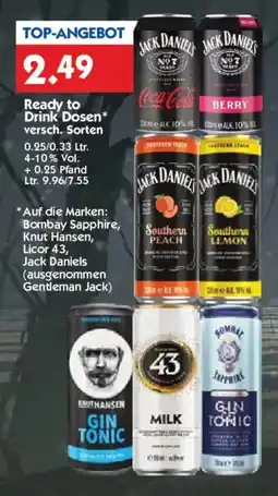 Hol'ab Getränkemarkt Jack Daniels Ready to Drink Dosen Angebot