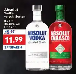Hol'ab Getränkemarkt Absolut Vodka Angebot