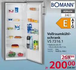 Selgros BOMANN Vollraumkühlschrank VS 7316.1 Angebot